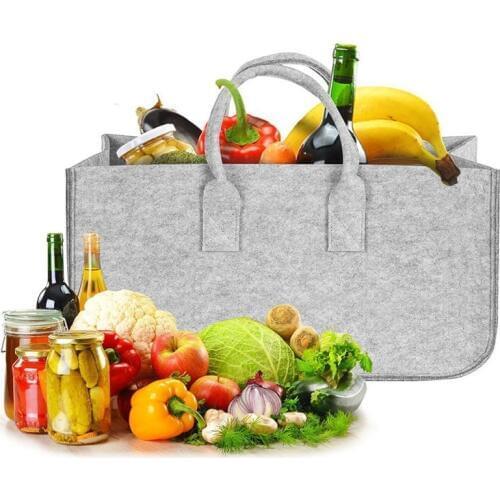Firewood Basket,Shopping Storage Basket,Degradable Felt Log Bag,Laundry Hamper Baskets with Handle for Carry wood,Toys,Newspaper