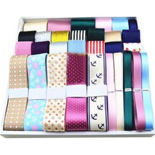 30 Yards Printed Grosgrain Satin Ribbon Set Mixed Webbing Decoration Tapes DIY Hairbow Accessories