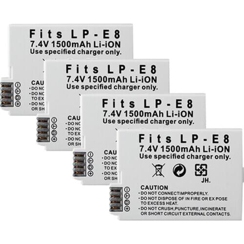 LP-E8 LP E8 LPE8 1500mAh Battery for Canon EOS X4 X5 X6i X7i T2i T4i T5i T3i Rebel EOS 550D 600D 650D 700D Camera Batteries