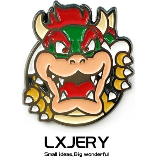 LXJERY Cartoon Enamel Mario villain Boss Pin Badge On Backpack Cute Brooch Pins For Clothes Broche For Women Girls Gift