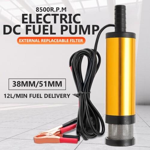 12V/24V Oil Engine Pump Oil Pump 38mm Electric Aluminum Alloy DC Fuel Pump Portable Submersible Pump Diesel Pump Transfer Pump