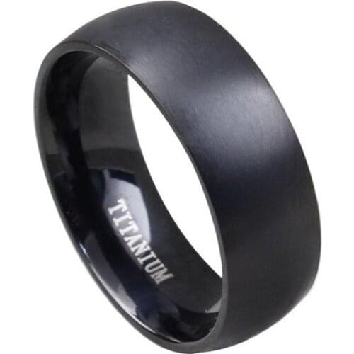 Fashion Mens Black Titanium Ring Matte Finished Classic Engagement Anel Jewelry For Male Wedding Bands