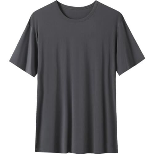 100% Natural Silk Cool Soft Breathable Thin Loose Anti-UV Quality Man T-shirt Summer Male Tee O-Neck Short Sleeve Men T Shirt