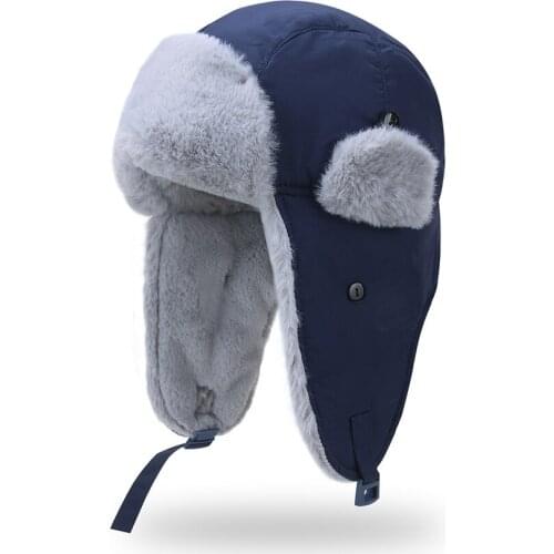 Men Women Russian Winter Bomber Hat Ushanka with Ear Flaps Faux Fur Trapper Adjustable Hat Warm Cap Unisex for Warm Winter Cold
