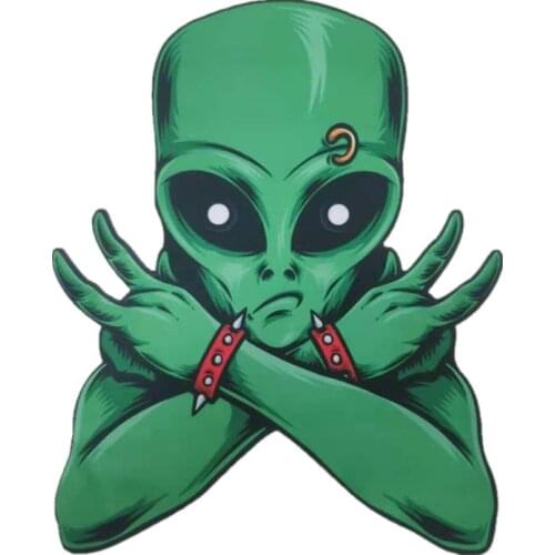 Patch Fabric Printed Alien Deal With It Clothes Women Pattern Decoration DIY Fashion Rock Style Large Punk Bikers Patches