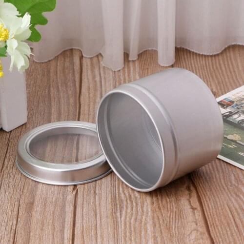 2021 New 25/60ml Round Clear Window Tins Storage Spices Case Aluminum Container Box Can