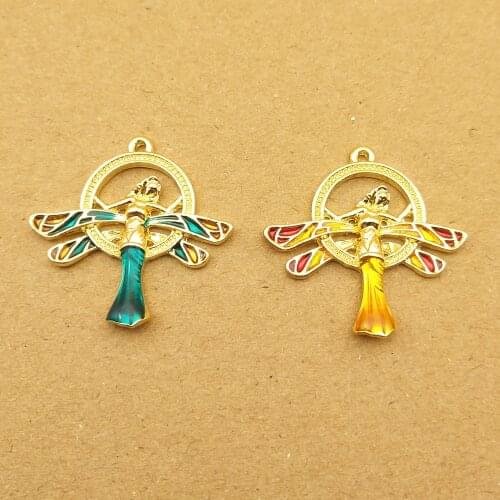 10pcs 26x26mm enamel angel charm for jewelry making cute earring pendant bracelet necklace charms diy charm