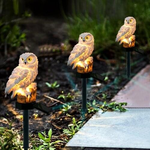Owl Solar Garden Lights Lawn Solar Panel Fake Waterproof Solar Garden Lights Owl Ornament Outdoor Yard Garden Lamps