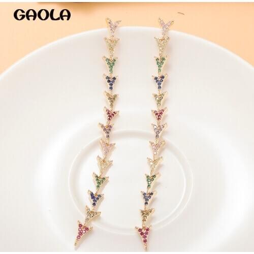 GAOLA Dragon Tail Tassel Earrings Golden Yellow Dinner Dangling Tassel Earrings Female Personality Design Earrings GLE9604