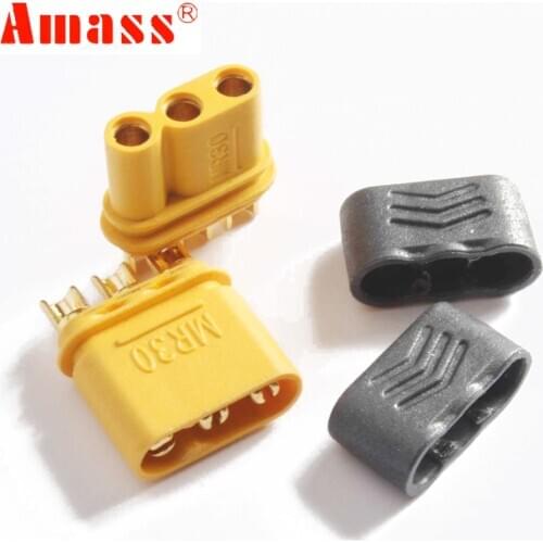 2pair AMASS MR30 Male Female Connector Plug with Sheath for RC Lipo Battery Multicopter Airplane 30% OFF