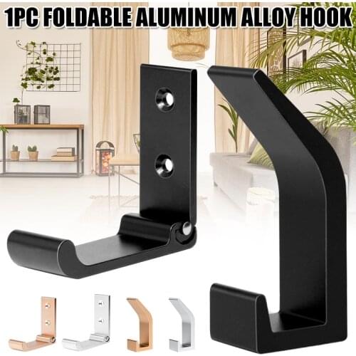 Folding Hooks Wall Door Clothes Coat Hat Bags Hangers Aluminum Alloy Kitchen Bathroom Rustproof Towel Hooks Foldable SCVD889