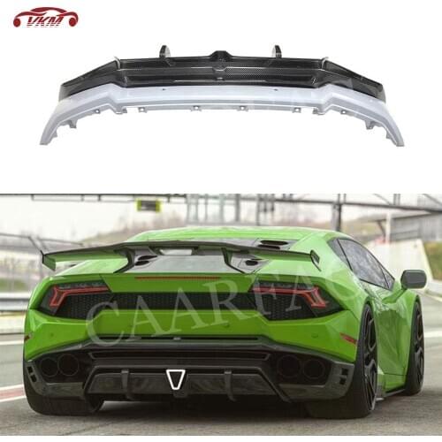 Dry Carbon/FRP Black Rear Bumper Lip Diffuser Body Kits Accessorise for Lamborghini LP580 LP610 Bumper Guard S Styls