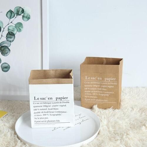 Nordic Style Vase Mini Storage Kraft Paper Bag Home fruit Flower Wedding Party Xmas Scene Layout Window Display Accessories