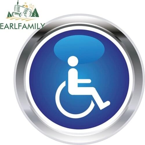 EARLFAMILY 13cm x 9.5cm for Disabled Sign Car Sticker Scratch-Proof Vinyl Car Wrap Decal Motorcycle Refrigerator Car Styling