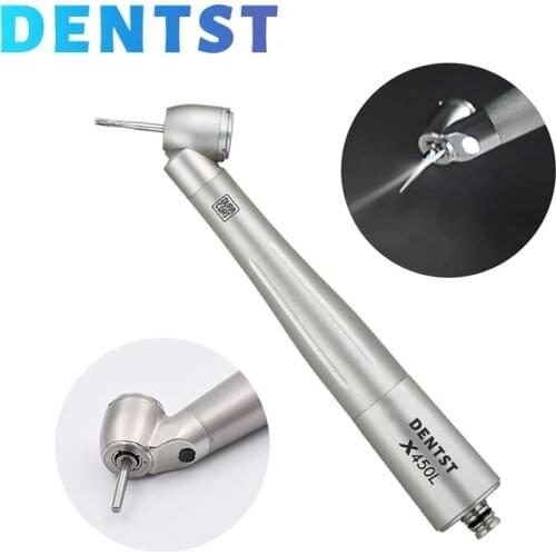 Air Turbine High Speed Dental Handpiece 45 Degree Fiber Optic Hand piece X450L Dentista Tools 4/6 hole Coupling odontologia