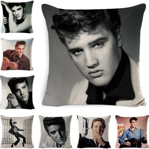 ZENGIA Nordic Christmas Elvis Presley Cushion covers Cotton Linen pillow cover for car/Sofa bed Nordic decorative pillow case