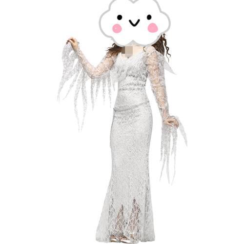 M-XL Women Vampire Zombie Dress Decadent Dark Ghost Bride sexy Costumes off shoulder Bride Halloween costumes Cosplay