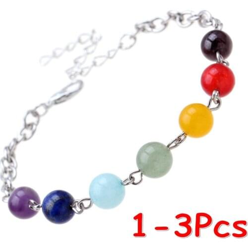 1/3Pcs Natural Stone Beads Crystal 7 Chakra Bracelet For Women Men Braided Chain Bead Bracelets Reiki Spiritual Yoga Jewelry