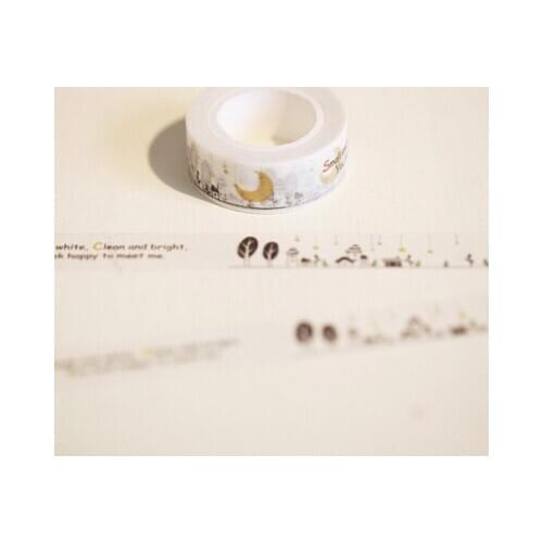 1.5cm*10m Small Town Washi Tape Diy Decoration Scrapbooking Planner Masking Tape Adhesive Tape Kawaii Stationery