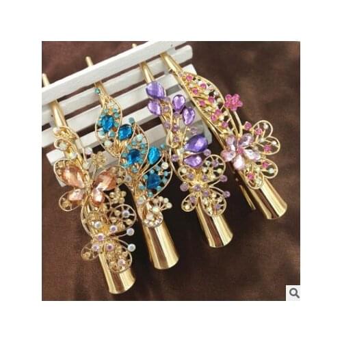 10pcs Girls Alloy diamond Hair Clip Fashion Metal Hairclip Barrette Stick Women Hair Pins Bobby Hair Accessories Styling Elegant