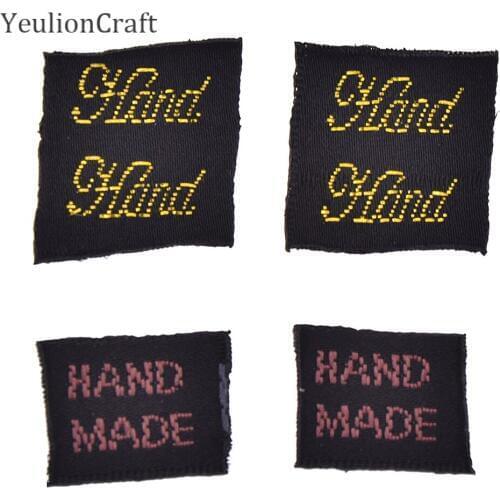 Chzimade 100Pcs Hand Made Cloth Garment Labels Diy Rectangle Square Handmade Labels Sewing Materials