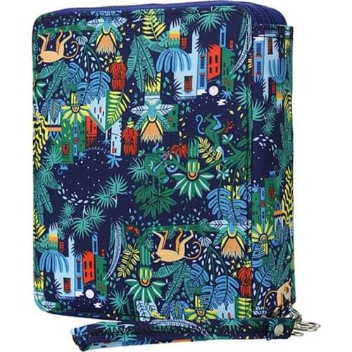 120 Slots Colored Pencil Case Oxford Fabric Pen Case with Compartments Pencil Holder for Watercolor Pencils(Monkey)