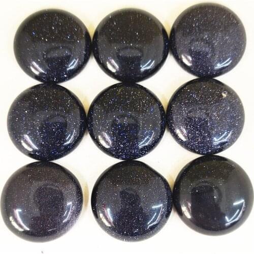 2021 Fashion Hot Selling Good Quality Blue Sand Stone Round Cabochon 20mm Stone Beads 22pcs/lot Wholesale Free Shipping