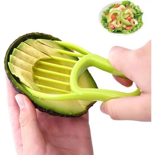 3 In 1 Avocado Slicer Shea Corer Butter Fruit Peeler Cutter Pulp Separator Plastic Knife Kitchen Vegetable Tools Kitchen Gadgets