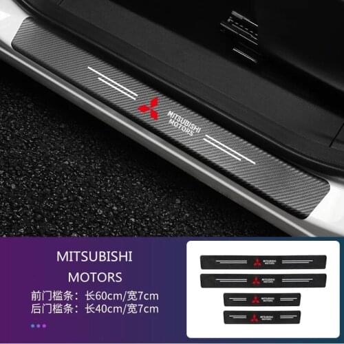 4pcs Car Door Sill Leather Decals Car Door Sill Plate Pedal Cover Trim Mitsubishi Lancer x 10 Outlander ASX Car Accessories