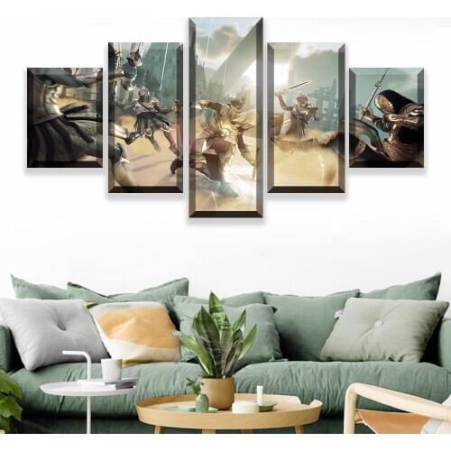 5 Pieces Movie Poster Canvas Wall Art Assassins Creed Painting Abstract Art Picture Game Posters Prints Quadros Decoracao