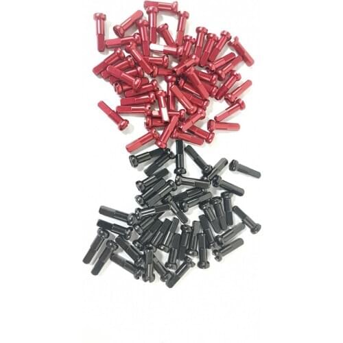 72psc/lot CNC 16mm 14G Alloy AL7075 NIpples round bike accessories MTB road bicycle aluminum nipples black red made in Taiwan