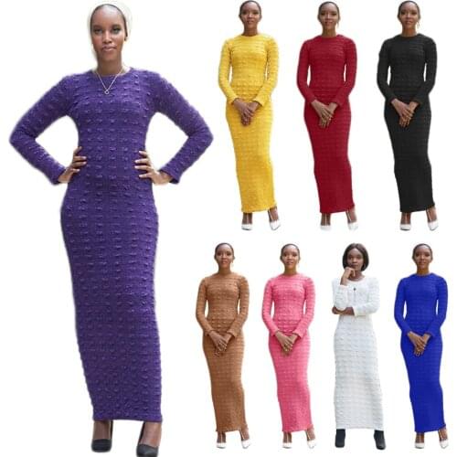 Abaya Dubai Women Long Sleeve Bodycon Dress Muslim Stretch Pencil Maxi Dresses Turkish Kaftan Islamic Clothing Robe Gown Jilbab