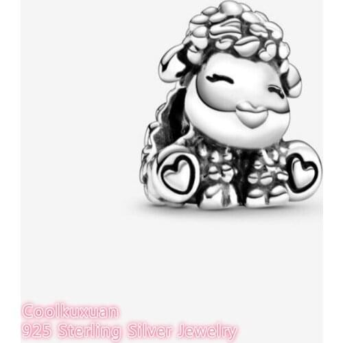 Spring 100% Original 925 Sterling Silver Patti the Sheep Charm beads Fits Brand bracelets Jewelry Making