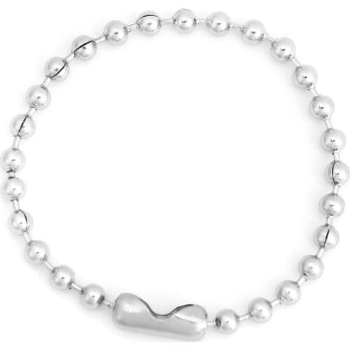 Stainless Steel Round Ball Chain Keychain Tag Keyring Silver Color Handmade DIY Making Women Jewelry Findings 9.8cm long,20PCs