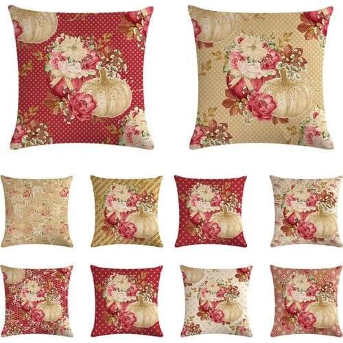 Pink pumpkin Cushions Cover Home Decor Linen Pillow Cover Car Throw Pillows Pillowcase Cushion Cover Sofa Pillow Case ZY974