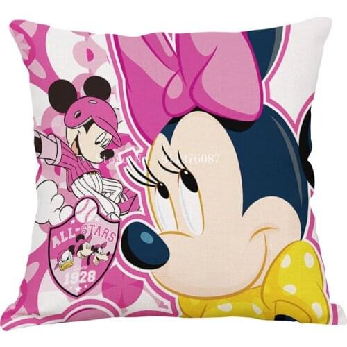 Disney Colours Mickey Minnie Mouse Cushion Cover On Bed Sofa Cars Cute Decorative Pillowcases Baby Child Birthday Gift 45x45cm