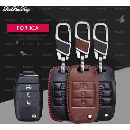 KUKAKEY Genuine leather Key Case Cover For Kia KX3 KX5 K3S RIO Ceed Cerato Optima K5 Sportage Sorento K2 Soul K3 Car Styling