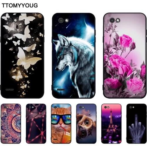 Print Painted Black TPU Case For LG Q6 Q6a Q6+ M700 M700A Soft Silicone Back Phone Case For lg q6 q6a q6+ m700 m700a Shells Bags