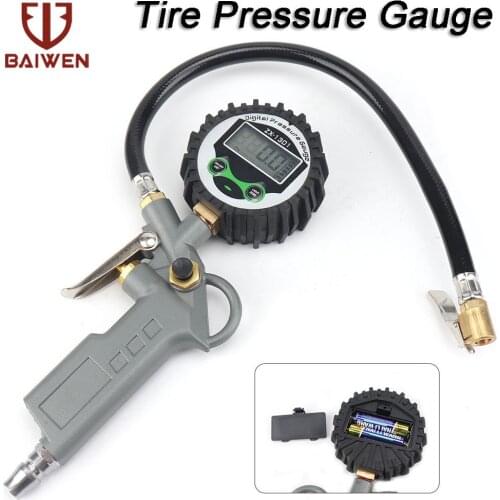 Digital Tire Pressure Gauge Tire Inflator Gauge 16 BAR Air Tyre Inflator with Gauge For Car Van Tool Air Compressor 0-220psi