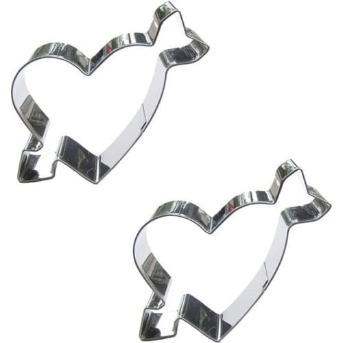Cupid Arrow shape 2 piece cookie cutting molds, baking tools, cake decorating soft candy tools