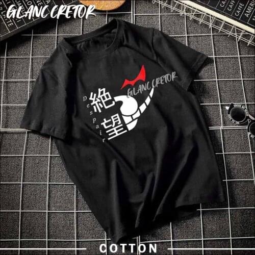 Harajuku Graphic T Shirt Men Cotton Danganronpa Monokuma T-shirt O-neck Short Sleeve Japanese Anime Harajuku Tee Tops Clothing