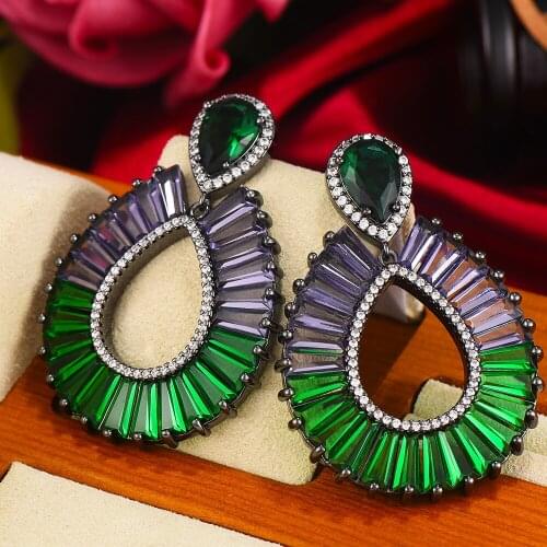 GODKI Luxury Brazilian big Dangle Earrings Trendy Cubic Zircon Wedding Engagement Party Brazil earrings for women