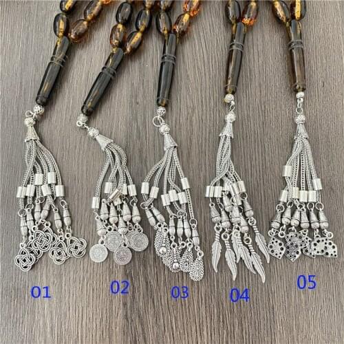 JunKang 10*16mm Imitation Amber Prayer Beads 33 Muslim Islamic Meditation Mens Womens Fashion and Popular