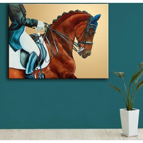 Nordic Style Riding Horse Animal Canvas Painting Poster And Prints Wall Art Canvas Picture For Living Room Fashion Home Decor HD