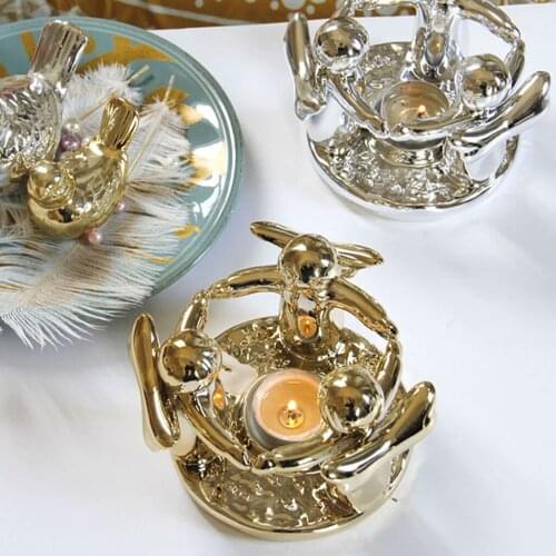 Ceramic Candlestick Elegant Candle Holder Romantic Wedding Party Candle Holders