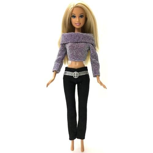 1 Pcs Star Classic Nostalgic Dress Purple Split Summer Fashion Shirt For Barbie Doll Accessories Kids Toys 059A