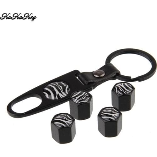 Car Tire Wheel Valve Caps With Keyring Keychain Tyre Valve Dust Caps For Ford Mondeo Focus 2 Fiesta MK3 Mk4 Kuga Accessories