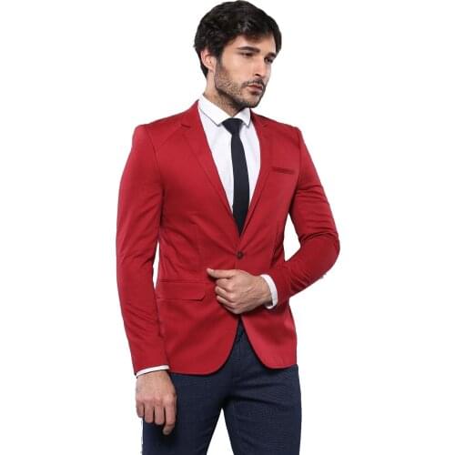 Red Slim Fit Blazer Wessi