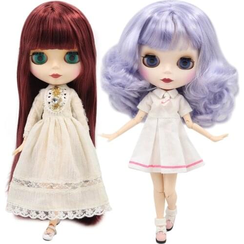 ICY DBS Blyth 1/6 bjd dolls White Skin Matte face Yellow brown eyeshadow nude joint body