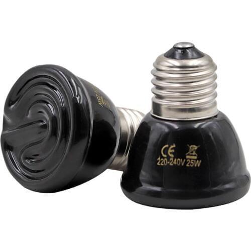 Heating lamp For Pet Reptile Mini Infrared Ceramic Light Bulb 220V 25W 50W 75W 100W For Reptile Pet Bird Rabbit mouse Brooder